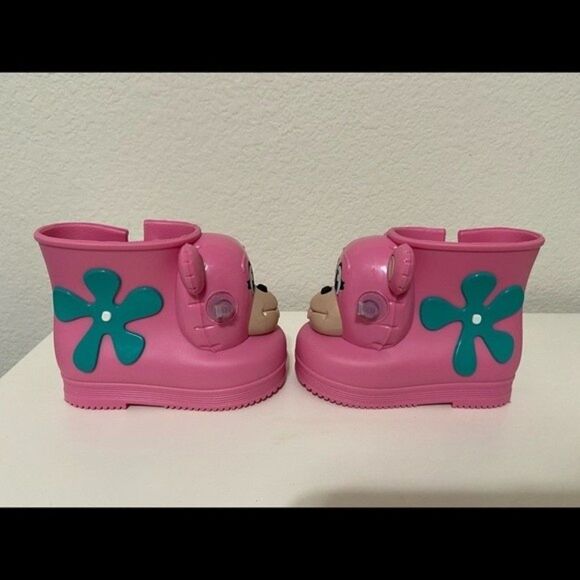 Mini Melissa + Jeremy Scott Pink Monkey Rainboots Water Resistant Boots Size 5 - Picture 4 of 8